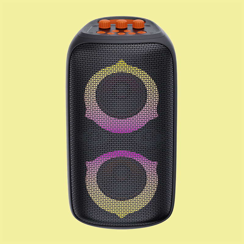 Bluetooth preto V5.3 Alto-falante de festa ao ar livre com bateria 4\u03a9 Impedância ABS Ferro